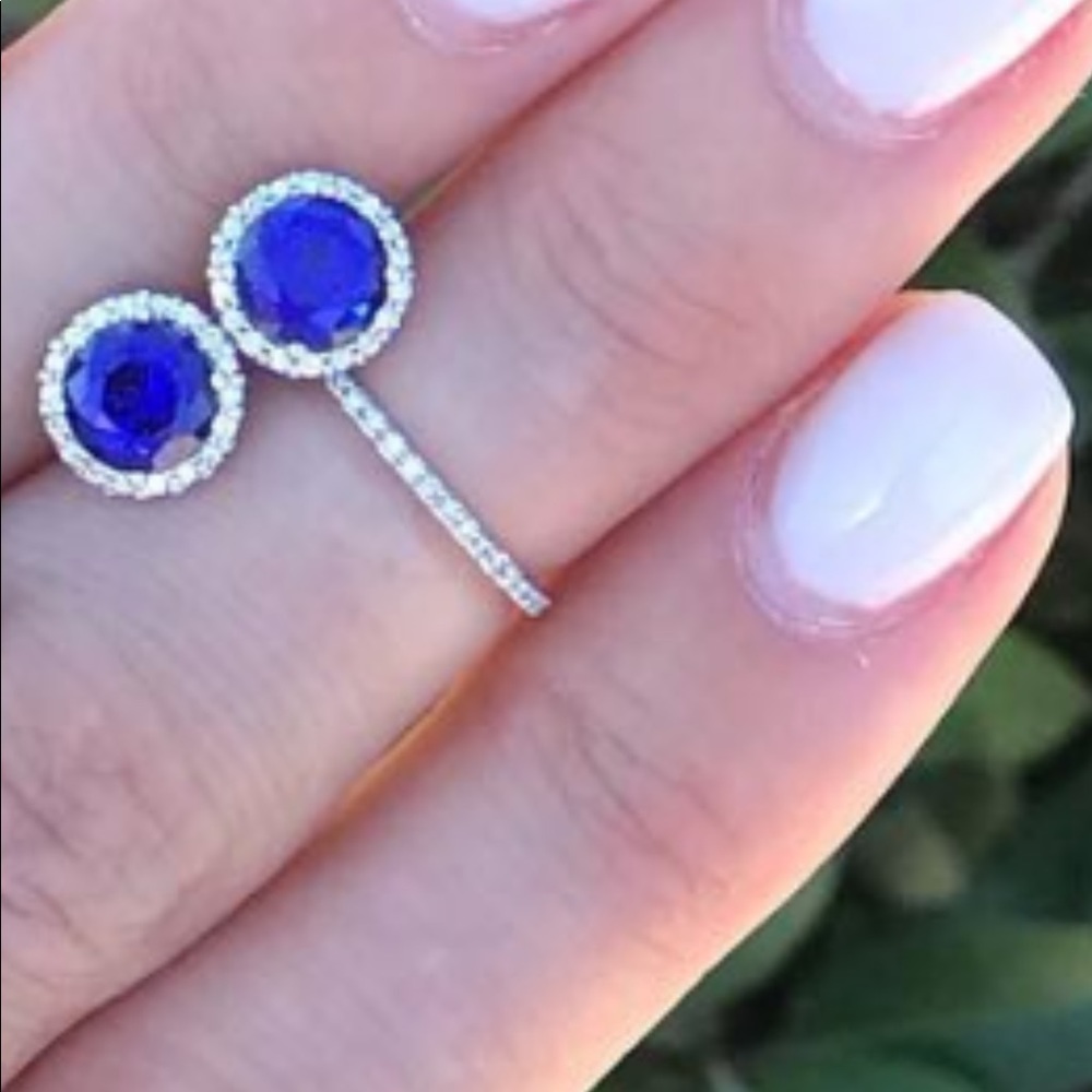 Sapphire and diamond earrings